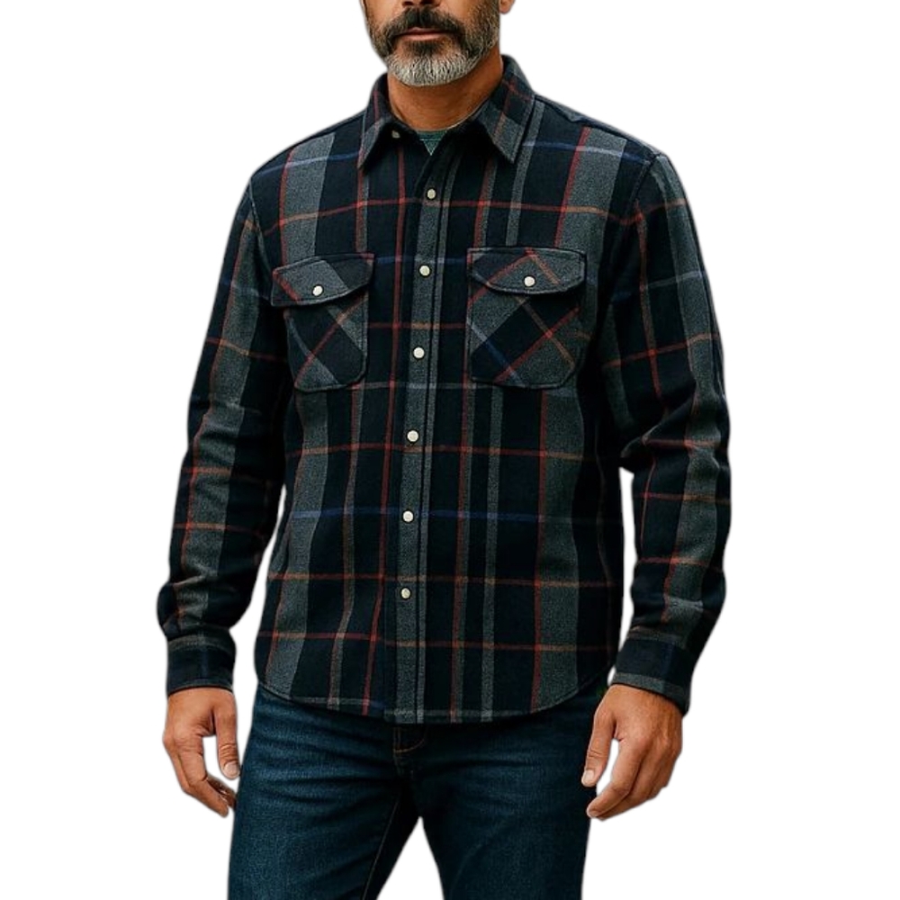 Vintage Boundary Waters Men's Plaid Wool Blend Shirt Jacket - Picture 1 of 6